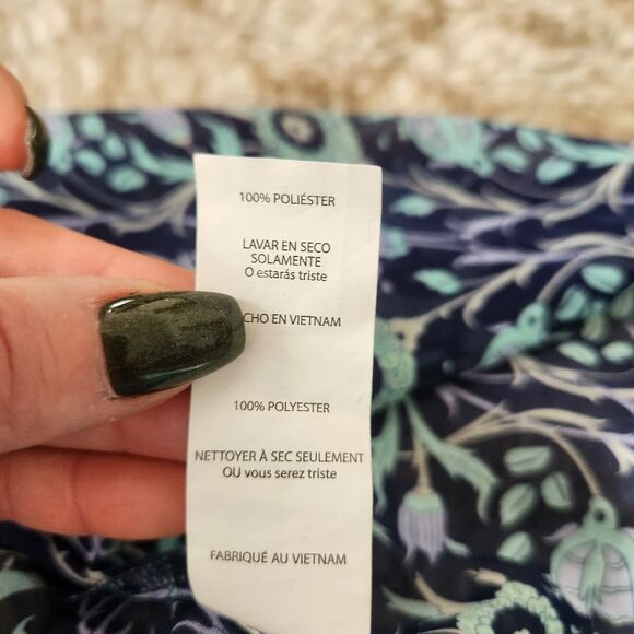 Lularoe‎ Monroe Kimono with Fringe Floral Print Blue and Teal Size Small - Picture 5 of 9